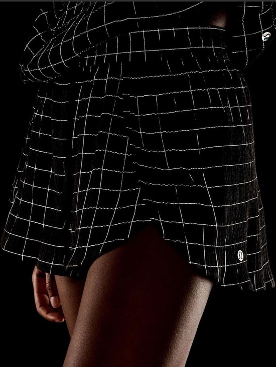 lululemon athletica Pants - Lululemon Negative Split Textured Run Short 2.5" *Reflective Black XXS Grid